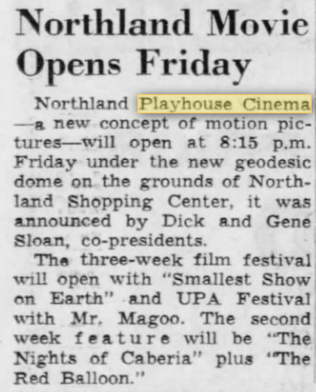 Playhouse Cinema - 1958 Article (newer photo)